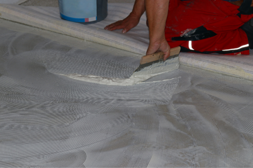 Carpet install on glue